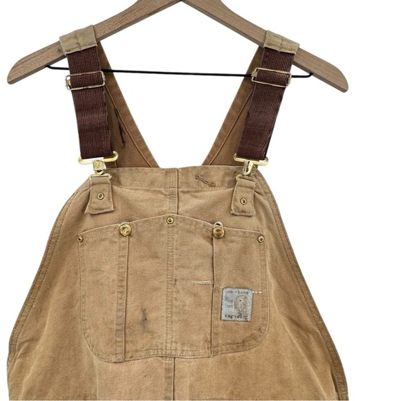Vintage 80s Carhartt Workwear Overalls Double Knee Union Tag Made USA | 42 x 30 - Picture 3 of 12